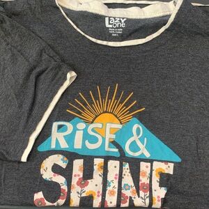 LAST CALL: Lazy One Gray 'Rise & Shine' Tee with Colorful Design